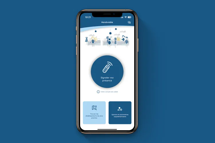 Application mobile Handivisible - Ecran d'accueil