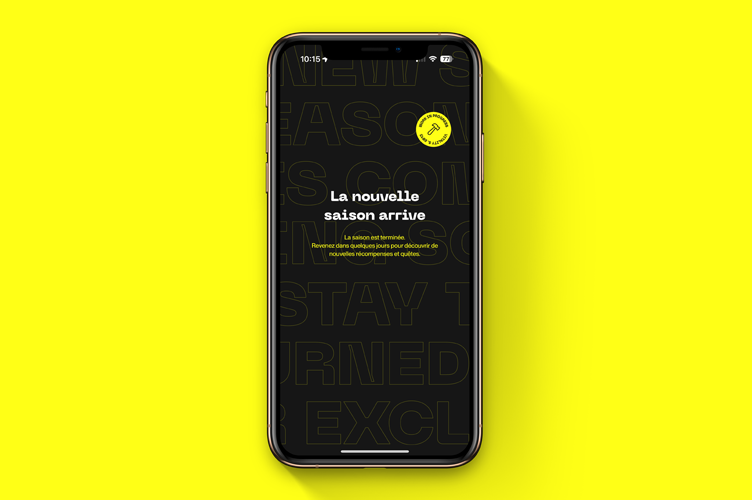 Application mobile Team Vitality - Ecran d'attente